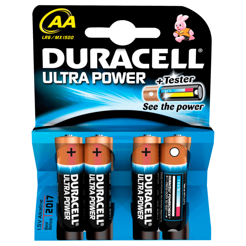 Duracell Ultra Power Batterien AA MX1500/LR6 4 Stück